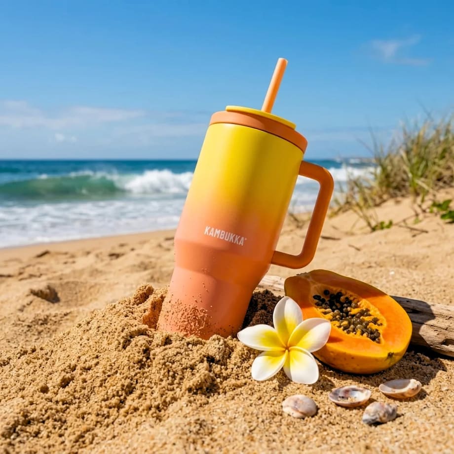Kubek termiczny ze słomką Rio 950ml - Soft Sunrise