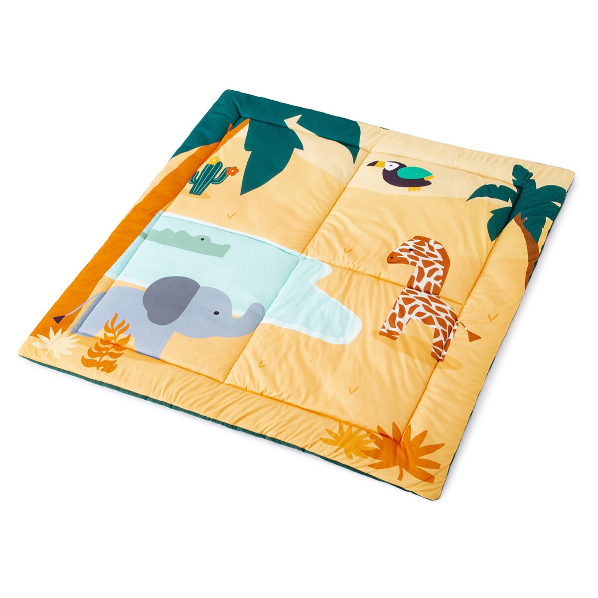 Dwustronna mata edukacyjna, patchworkowa - dżungla