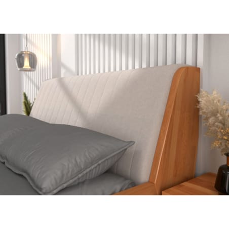 Łóżko lewitujące drewniane bukowe Visby HARALD / 160x200 cm, kolor naturalny, zagłówek Trinity 02