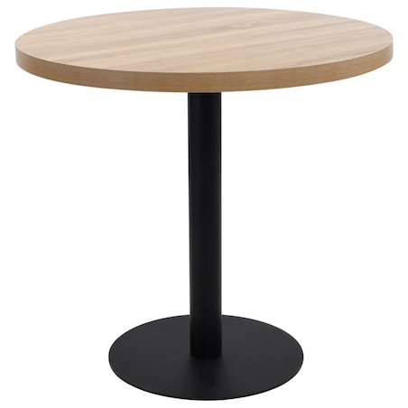 vidaXL Stolik bistro, jasnobrązowy, 80 cm, MDF