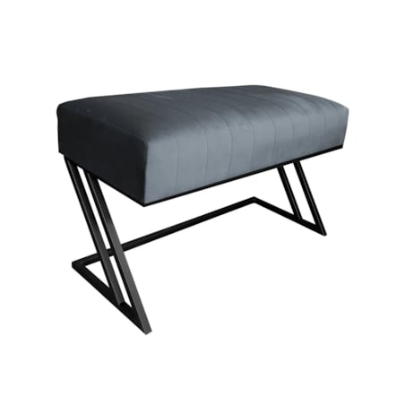 Ławka ROZALIA BL VELVET ciemnoszara