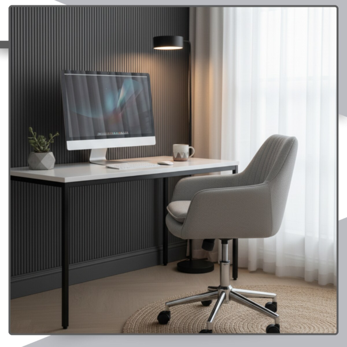 Fotel biurowy obrotowy krzesło biurowe welurowe do biurka regulowany szary