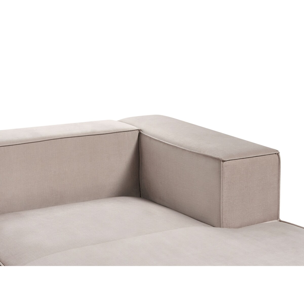 Narożnik welurowy 3-osobowy prawostronny beżowoszary VERNON