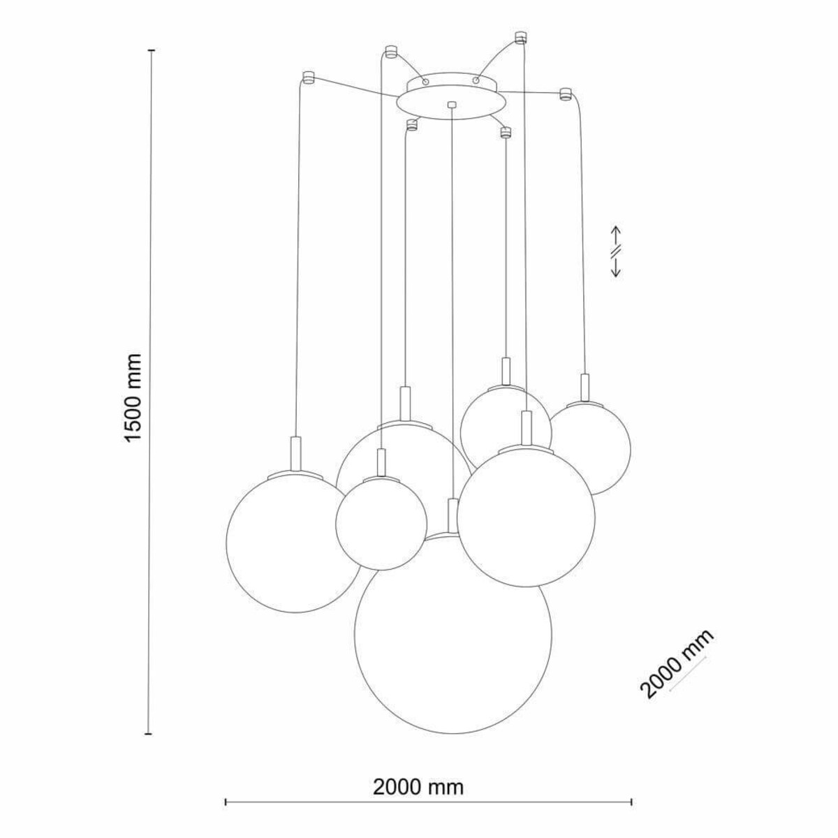 Lampa wisząca nad stół CADIX 4608 TK Lighting okrągła szklana złota