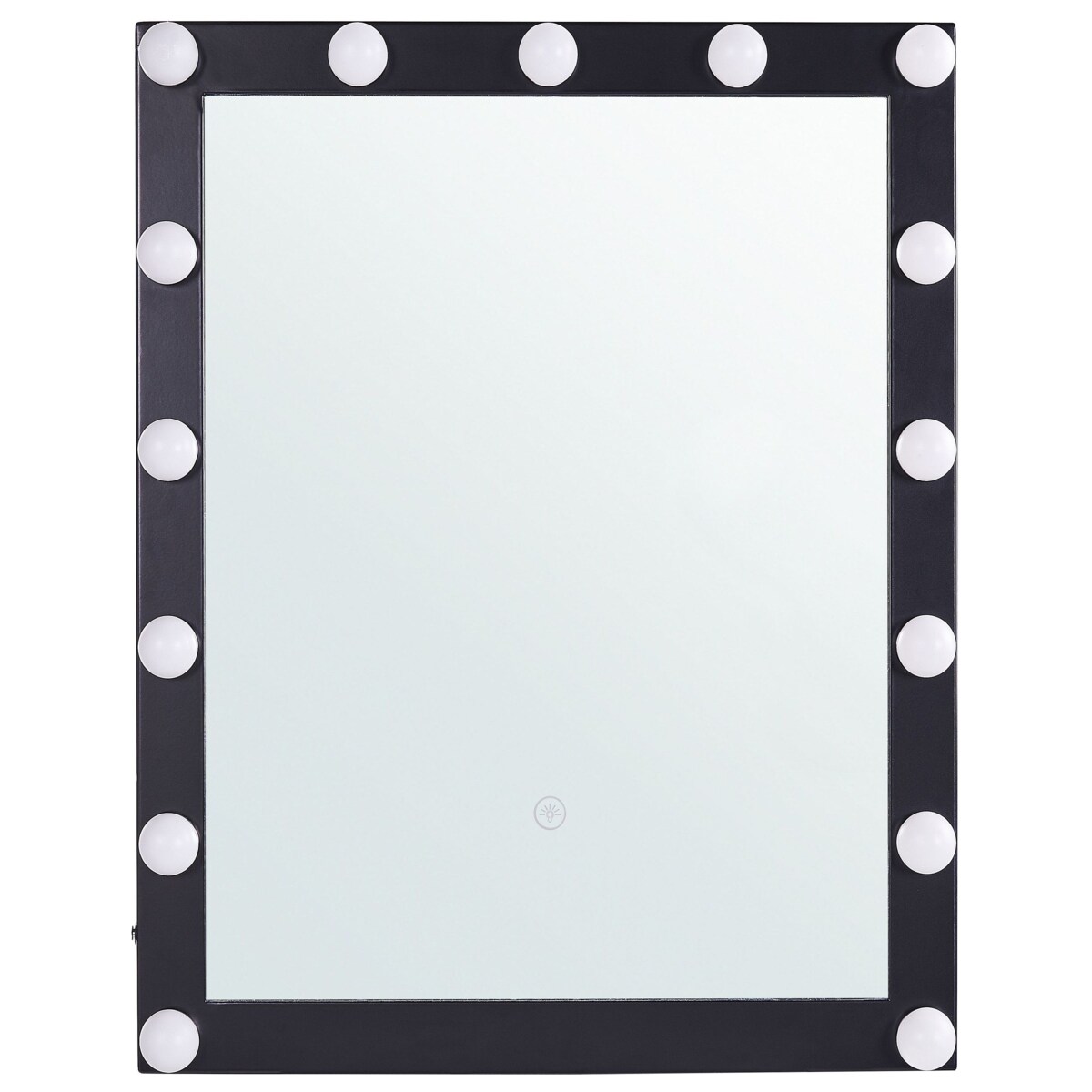 Metalowe lustro ścienne LED 50 x 60 cm czarne ODENAS