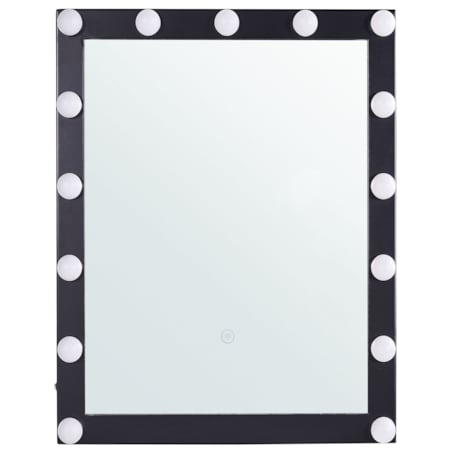 Metalowe lustro ścienne LED 50 x 60 cm czarne ODENAS