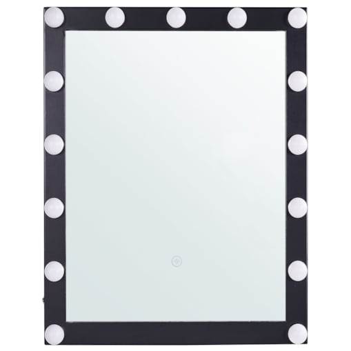 Metalowe lustro ścienne LED 50 x 60 cm czarne ODENAS