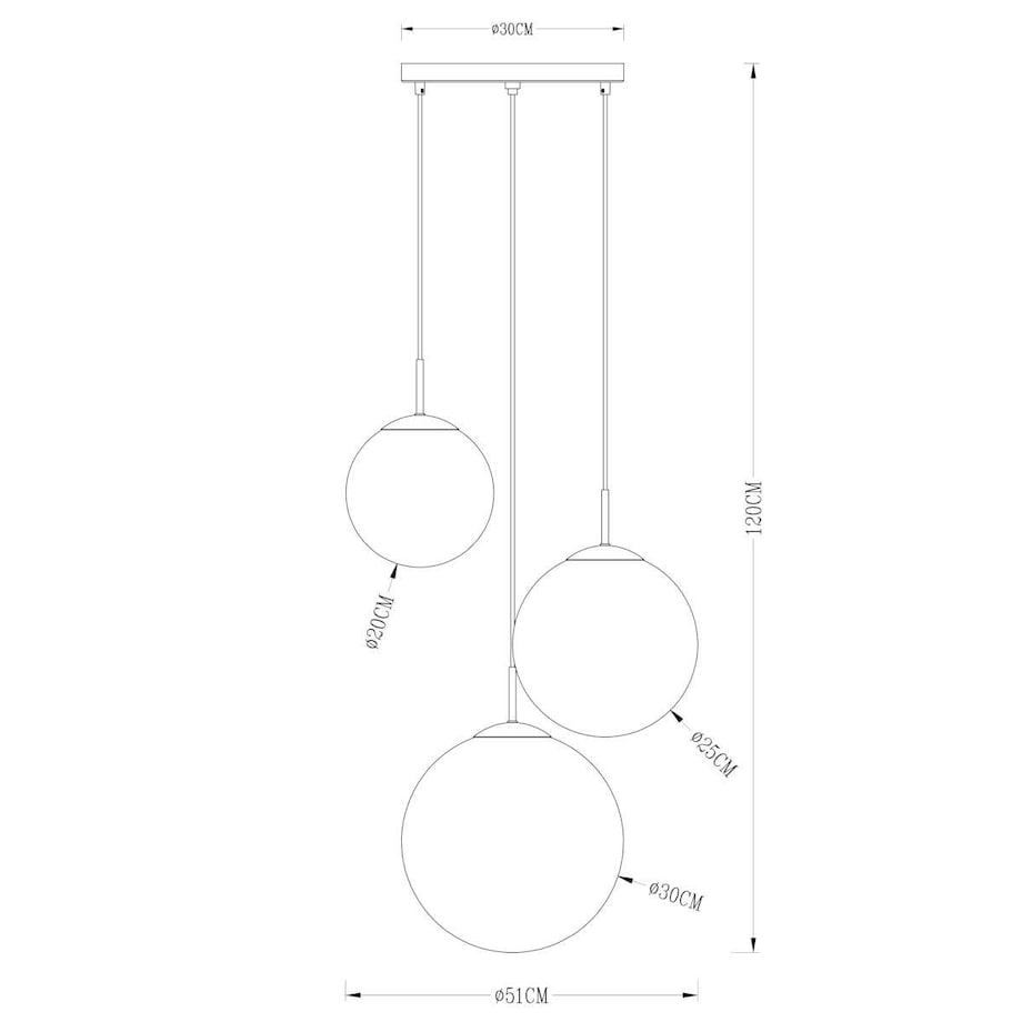 LAMPA wisząca VARUS 15855-3 Globo szklana OPRAWA zwis kaskada kule balls złote przezroczyste