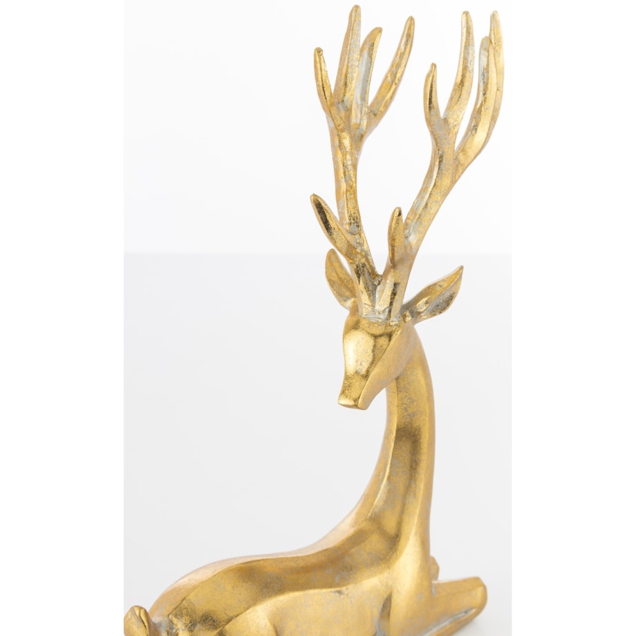 Figurka - jeleń leżący złoty 25x18,5 cm SASEUM - II