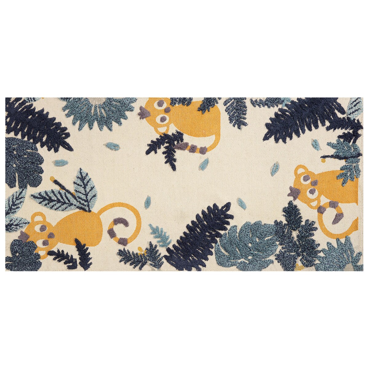 Dywan dziecięcy bawełniany w zwierzęcy wzór 80 x 150 cm wielokolorowy NAIBOS