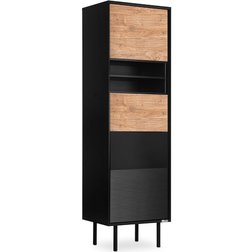 KONSIMO LOFTY Wysoki regał z ryflowaniem