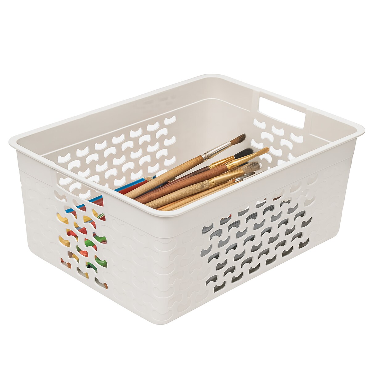 Koszyk Ażurowy Koszyczek Pudełko Organizer Biały