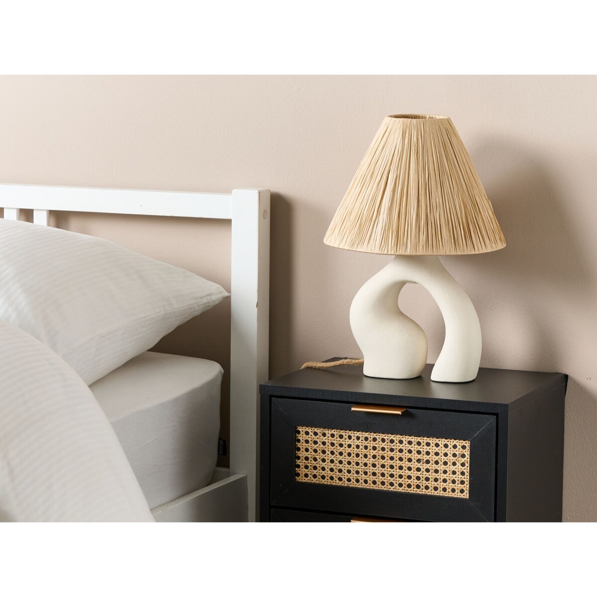 Lampa stołowa ceramiczna biała BARBAS