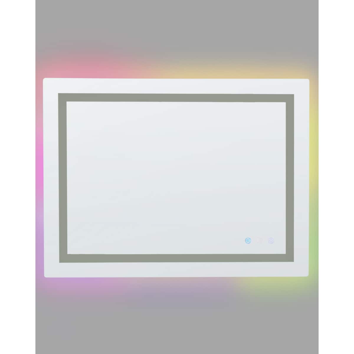 Lustro ścienne LED 80 x 60 cm srebrne PRENOIS