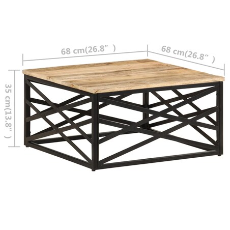 vidaXL Stolik kawowy, 68x68x35 cm, lite drewno mango