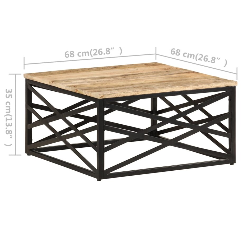 vidaXL Stolik kawowy, 68x68x35 cm, lite drewno mango