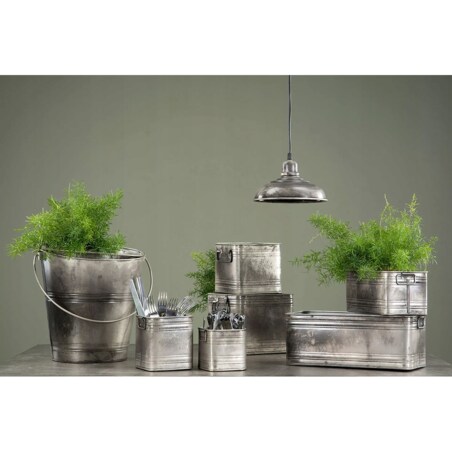 LAMPA wisząca STYL LOFT SREBRNA metalowa śr. 20cm do salonu sypialni