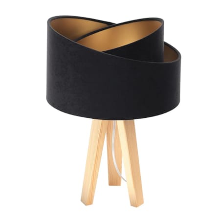 Lampa stołowa GEMSTONE czarna/złota/sosna