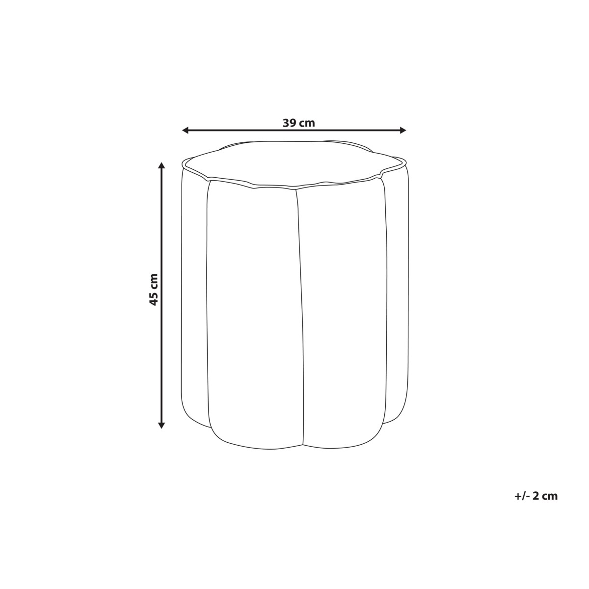 Puf TAPPEN Len syntetyczny Beżowy 39 cm