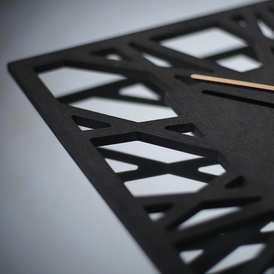 Zegar ścienny Loft Piccolo kwadratowy Czarny 30cm