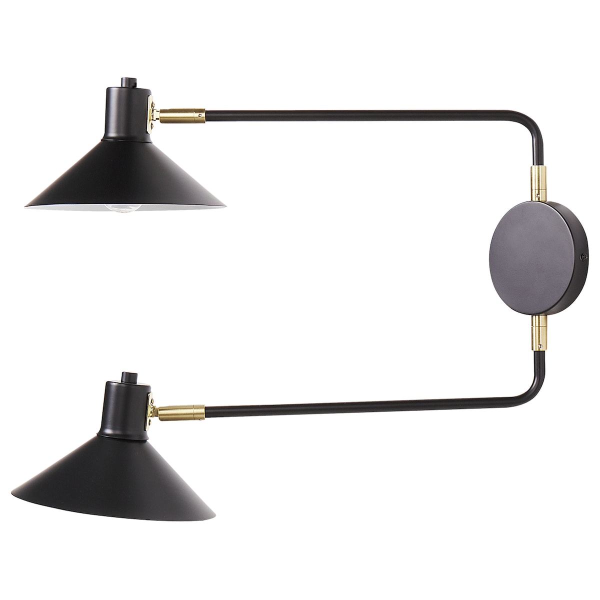 Lampa ścienna KADASSA Czarny Metal Regulowana