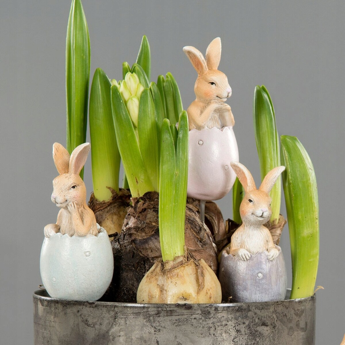 OZDOBA DO DONICZKI WIELKANOCNA NA WIELKANOC ZAJĄCZKI JAJKA DEKORACJA 3 szt.