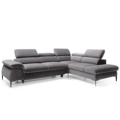 Narożnik z funkcją spania SIMON L ciemny szary prawy/lewy