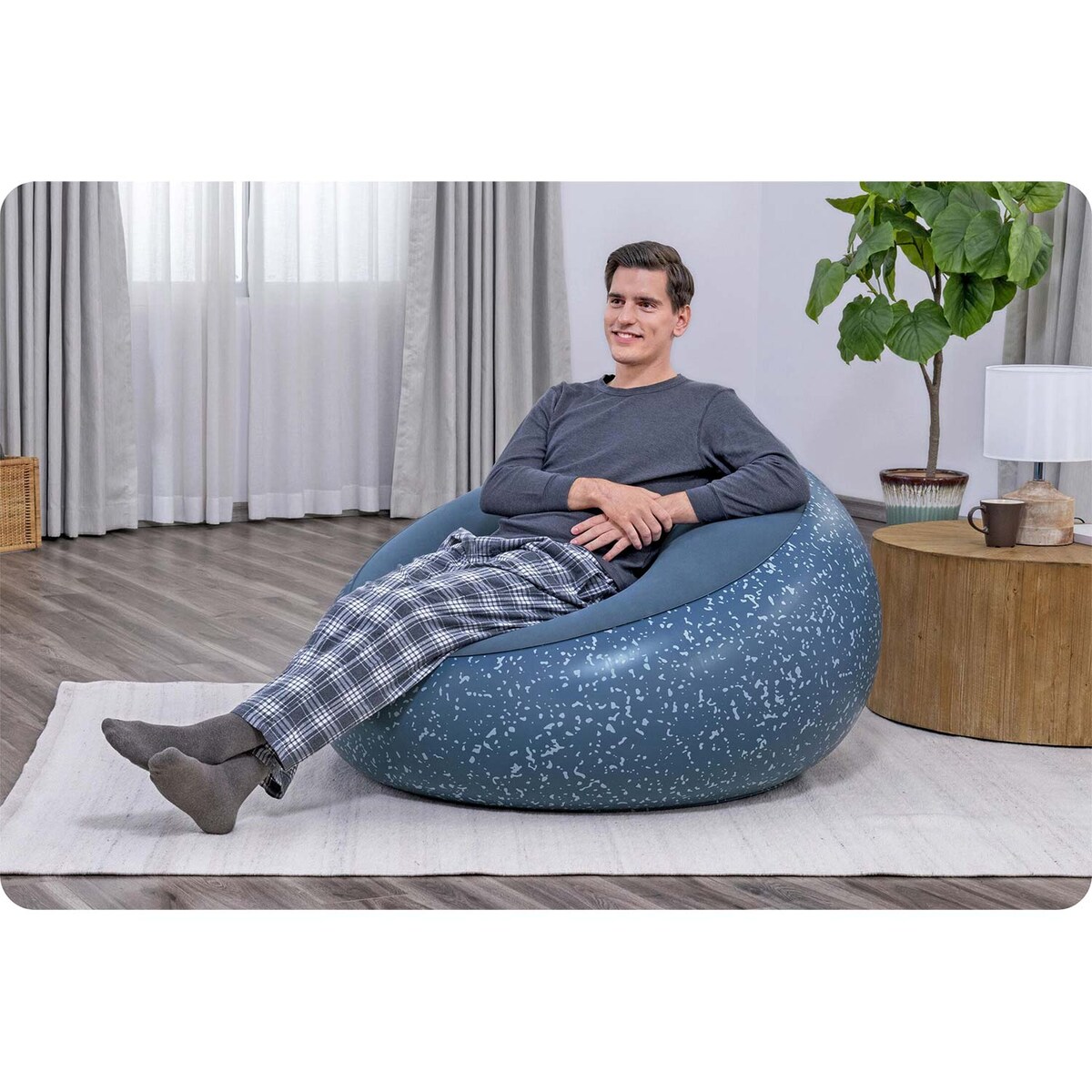 Fotel dmuchany Bestway 75154 dmuchany puf materac do siedzenia 112x112 cm