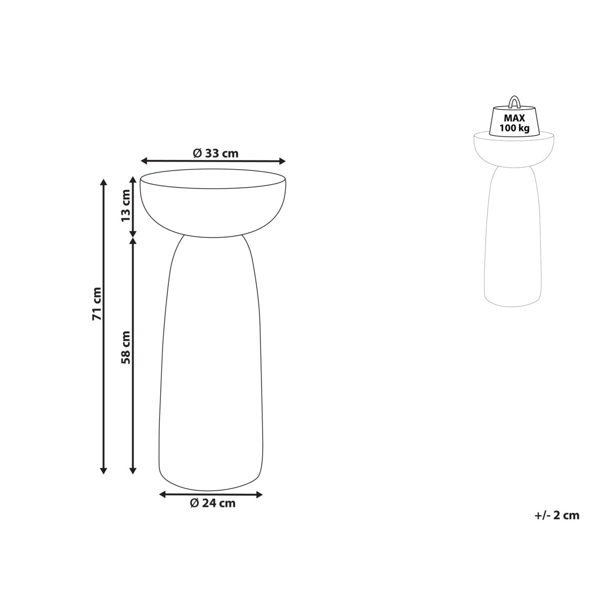 Stolik pomocniczy CADINI Złamana biel