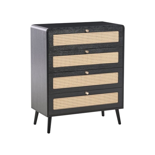 Komoda 4 szuflady MOURA Czarny