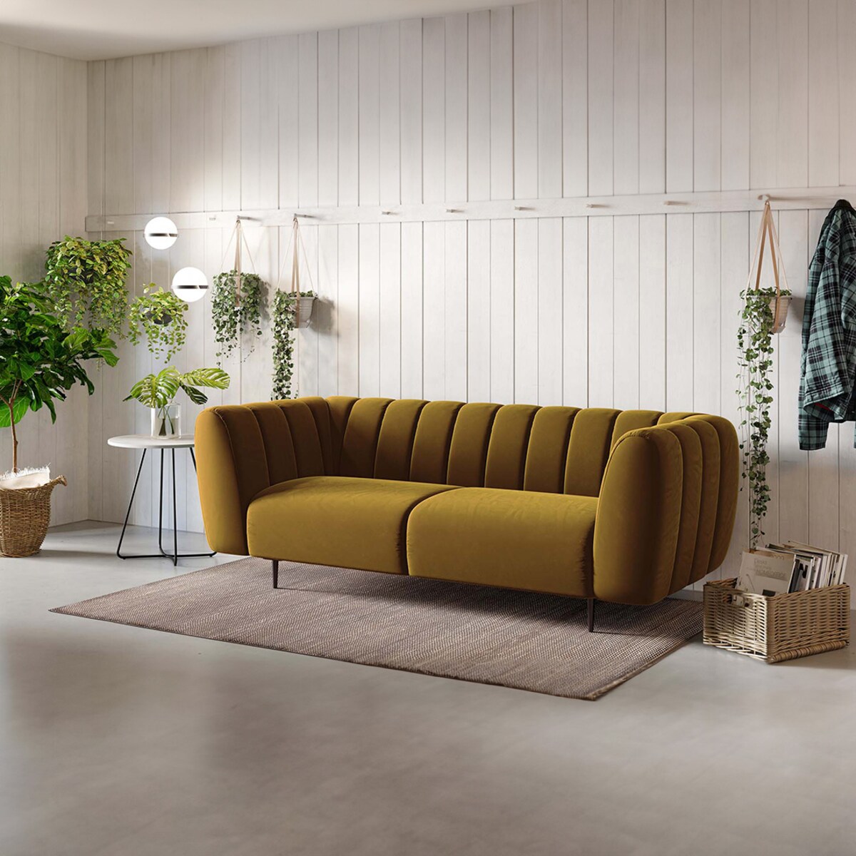 Shel 3-osobowa sofa - miodowa