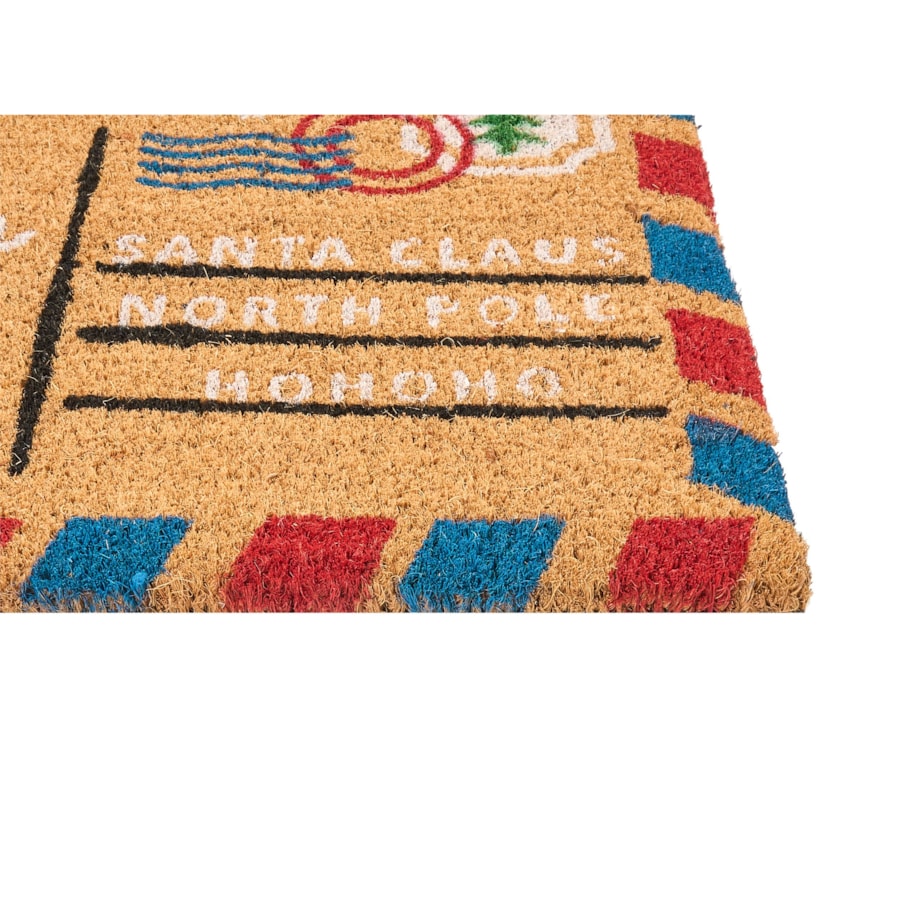 Wycieraczka KATALLA Naturalny 50 x 80 cm Wzór świąteczny Włókno kokosowe