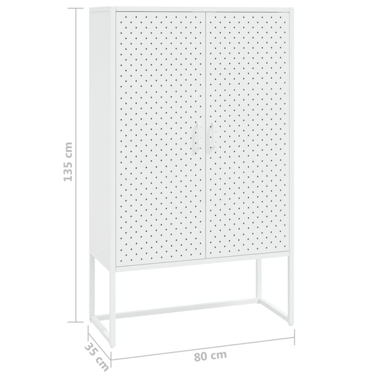 vidaXL Szafka, biała, 80x35x135 cm, stal