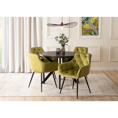 Krzesło Tapicerowane Welurowe Do Salonu Jadalni Kuchni Pistacjowy MODESTO