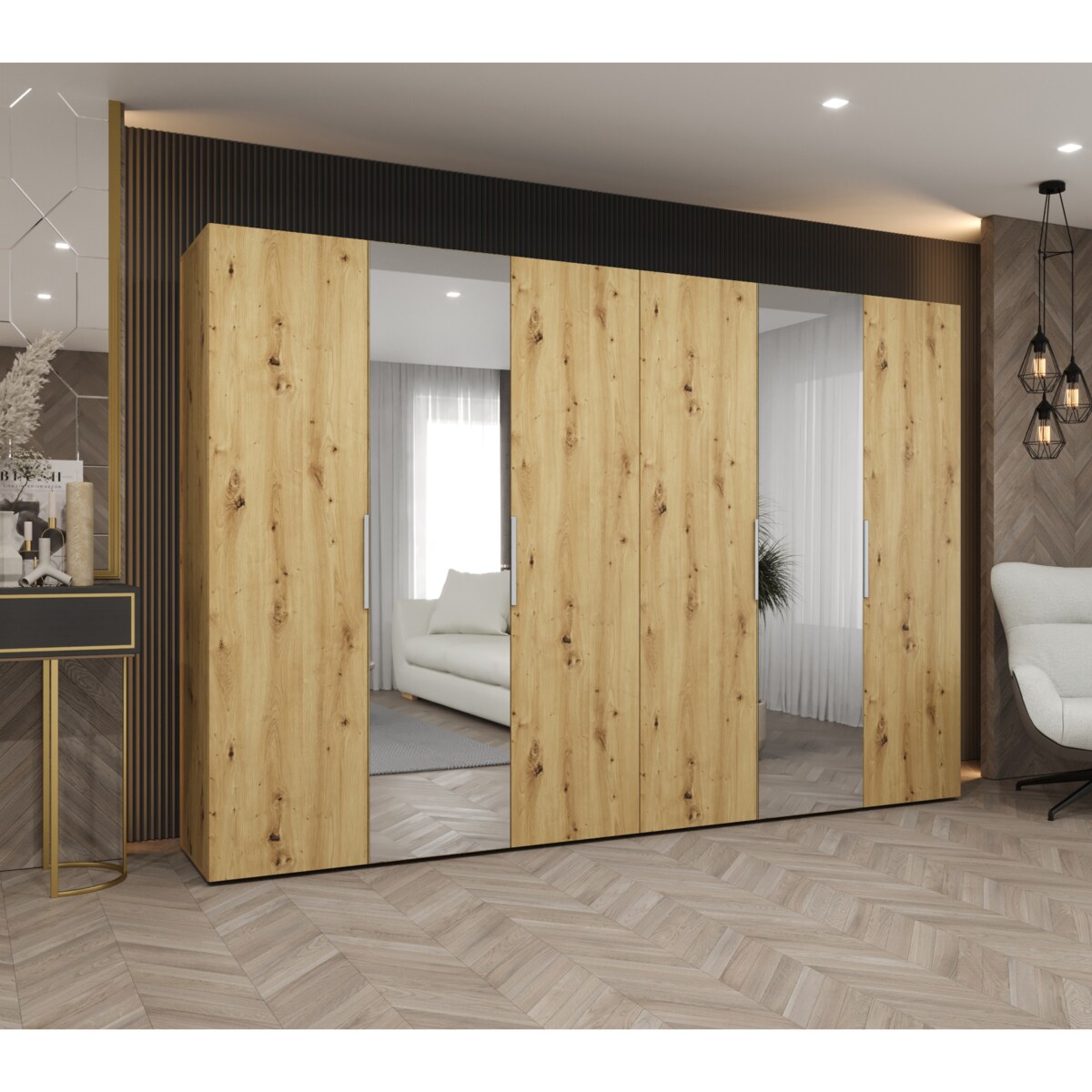 Szafa uchylna otwierana MARBELLA 2 300 wys. 202 cm Artisan + u. Czarny