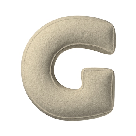 Poduszka literka G, jasny beż, 35x40cm, Boucle