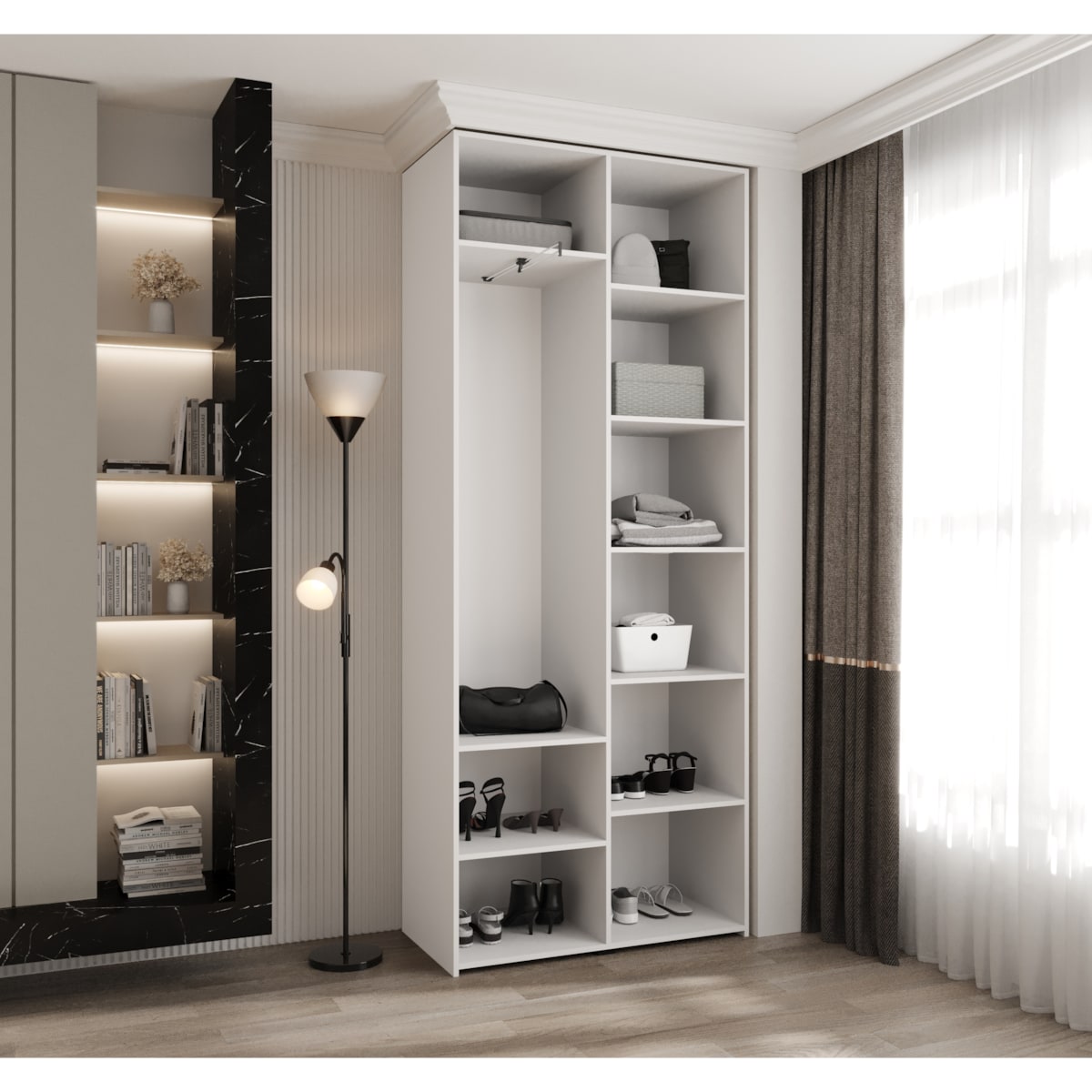 Szafa dwudrzwiowa Como 1 100 gł.40 biały+czarny