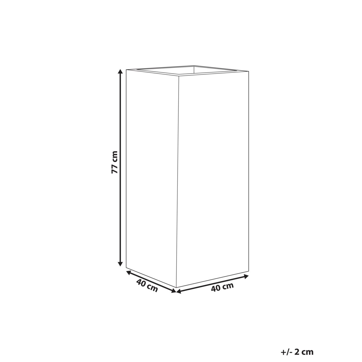 Doniczka 40 x 40 x 77 cm beżowoszara DION
