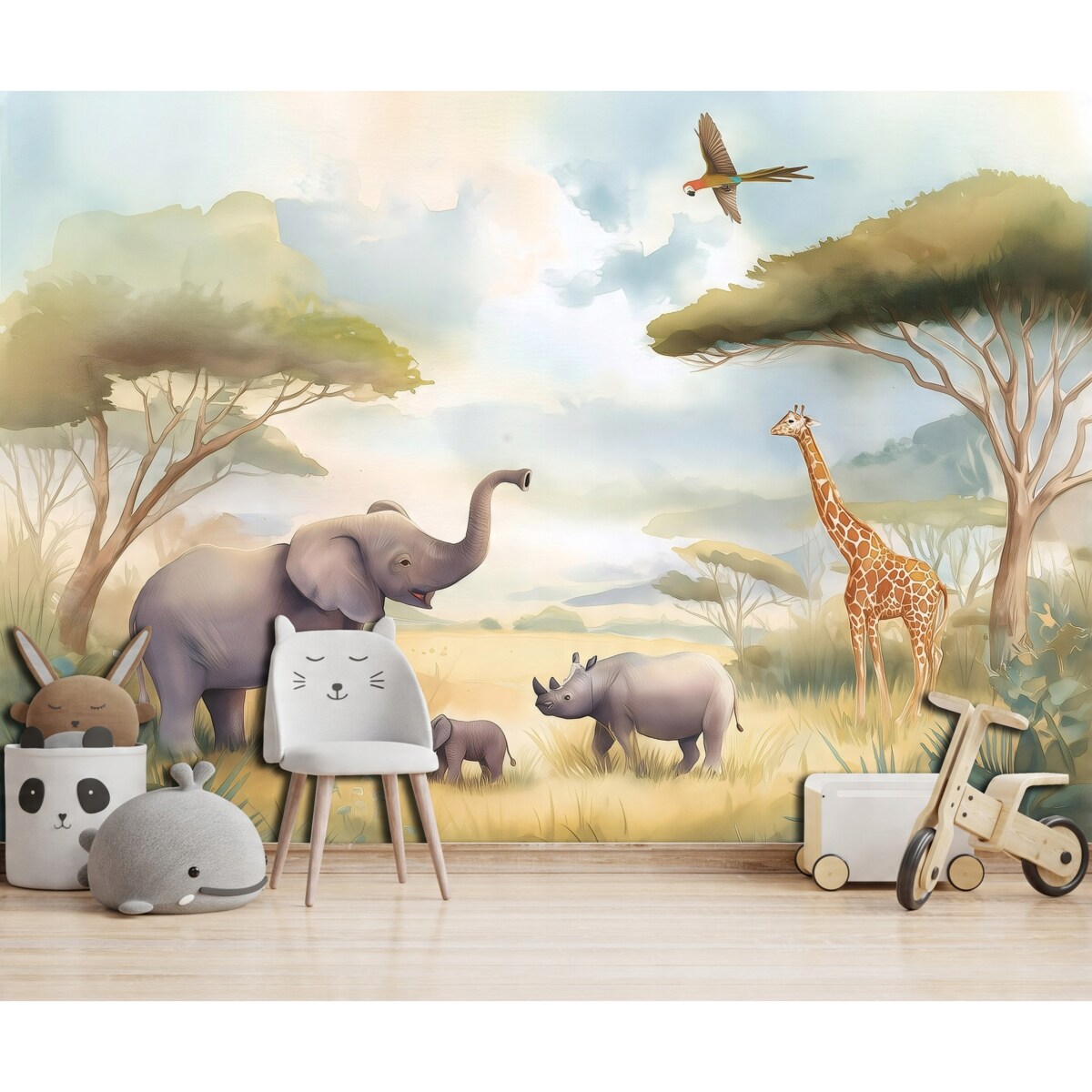 Fototapeta Dla Dzieci Na Flizelinie Zwierzęta Natura Beżowy 400x280