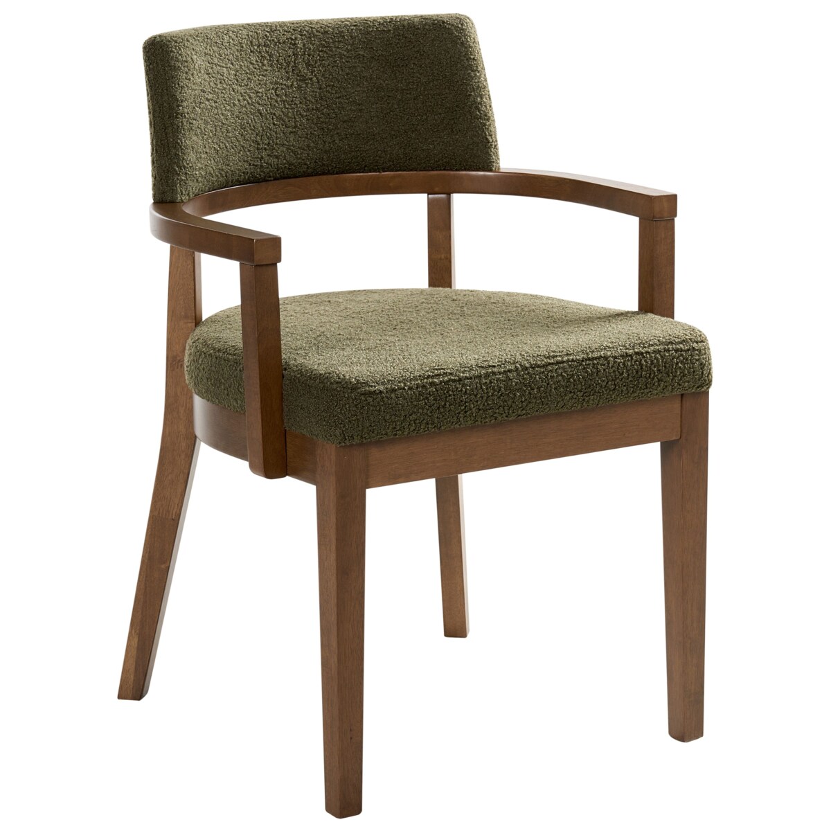 Zestaw 2 krzeseł do jadalni DALBO Boucle Ciemny brąz/ zielony