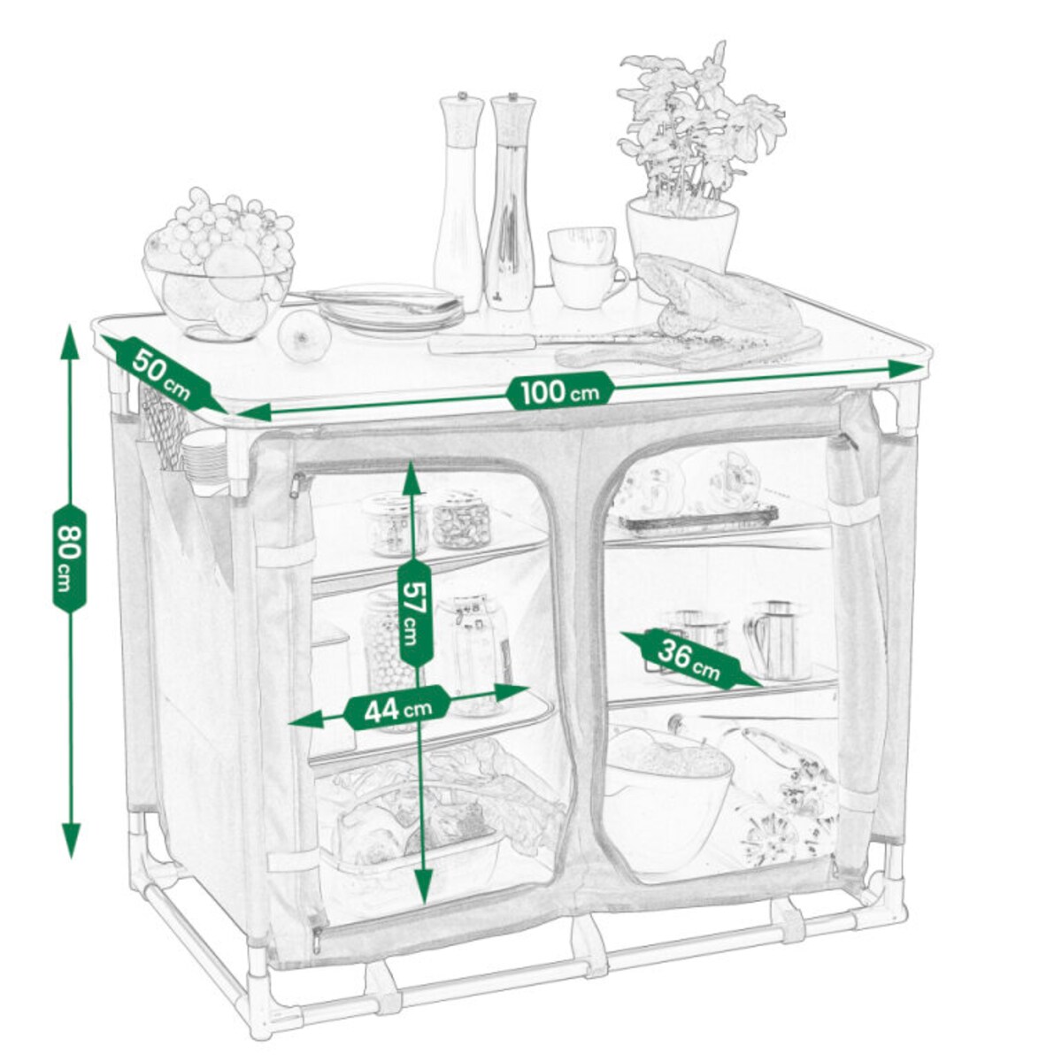 KUCHNIA TURYSTYCZNA SZAFKA stół składany ogrodowy torba KEMPINGOWY stolik