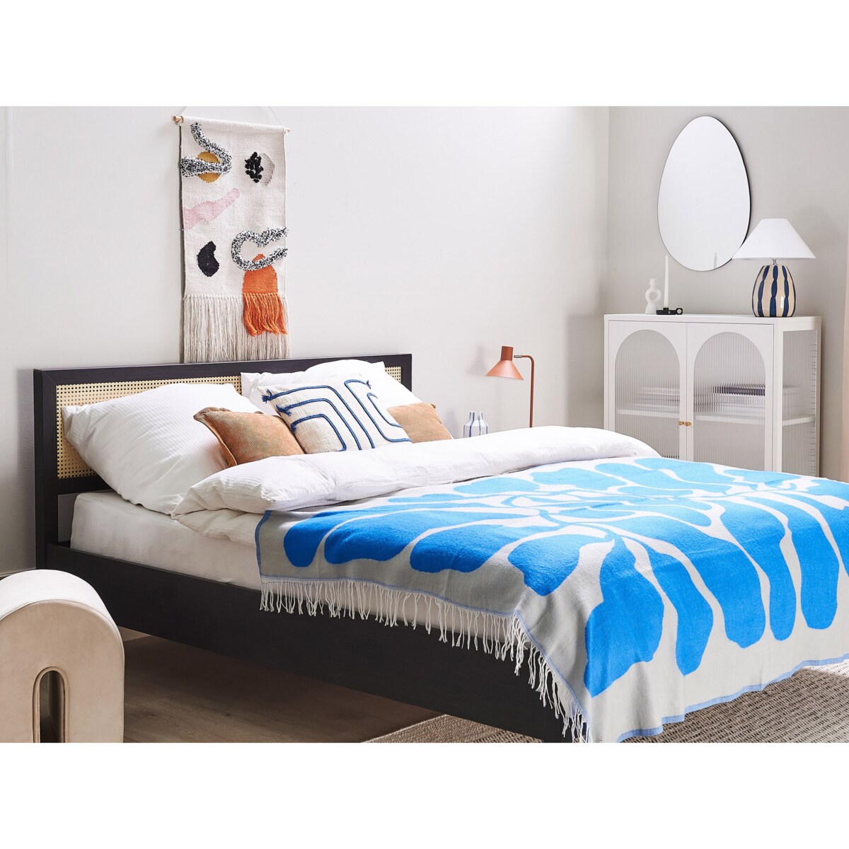 Dekoracja ścienna z frędzlami bawełniana wielokolorowa KALAT