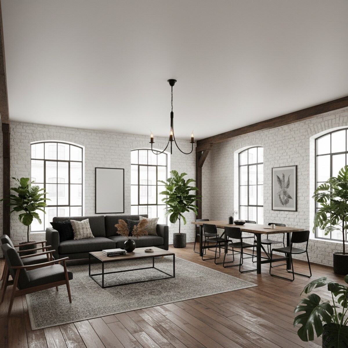 czarna lampa wisząca sufitowa 3 punktowa edylit loft do salonu