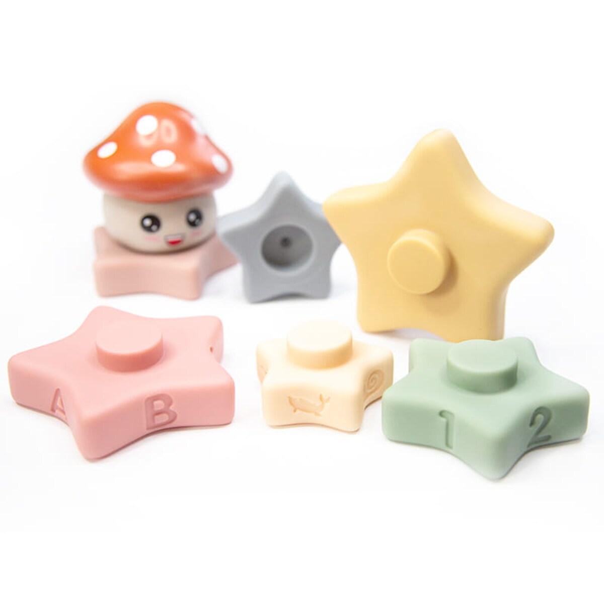 Wieża sensoryczna z grzybkiem - miękkie klocki