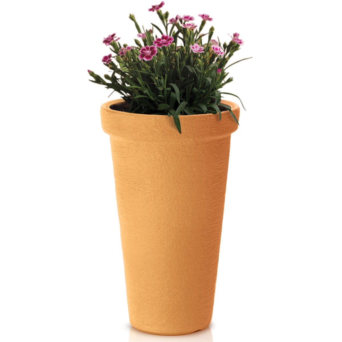 Doniczka Donica Ogrodowa 40 Cm Efekt Cegły Wysoka Okrągła Na Taras Do Ogrodu Domu Pomarańczowa