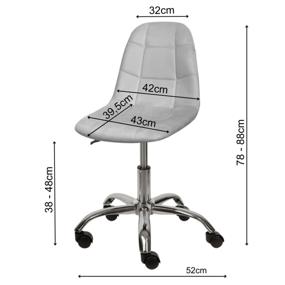 Krzesło biurowe obrotowe nowoczesne pikowane szare