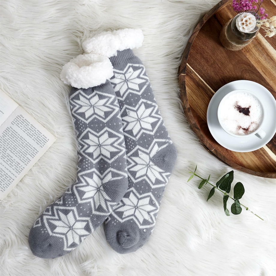 SKARPETY ZIMOWE rozmiar 36-41 niebieskie W ŚNIEŻYNKI