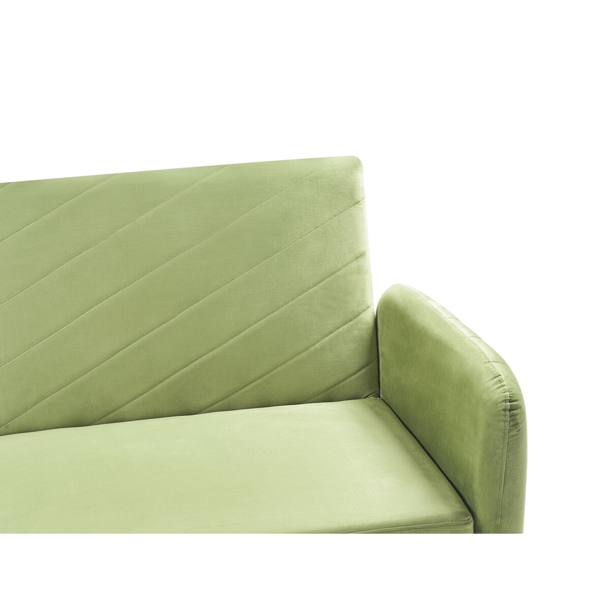 Sofa rozkładana welurowa oliwkowa SENJA