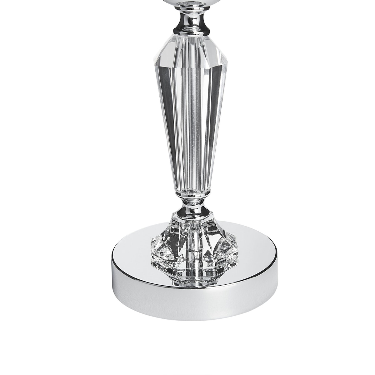 Świecznik szklany 42 cm srebrny BONAO