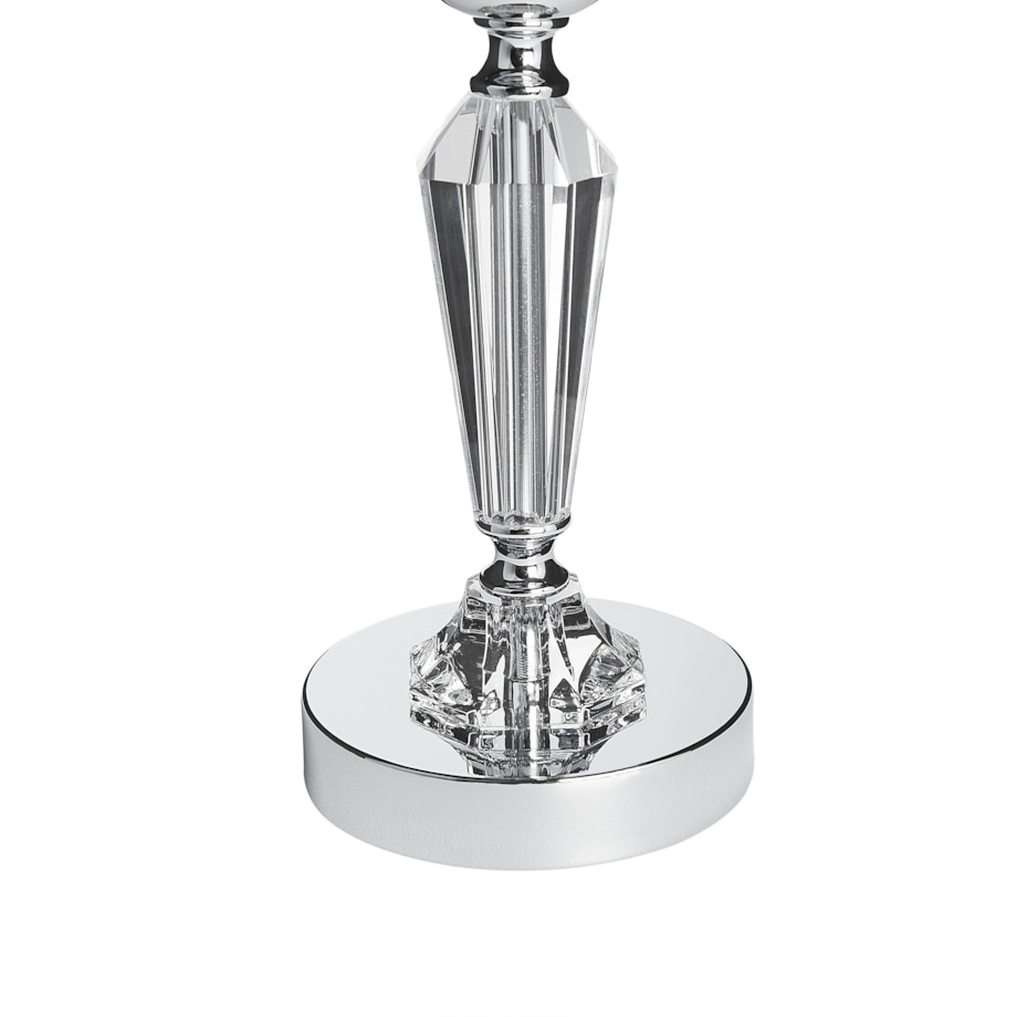 Świecznik szklany 42 cm srebrny BONAO